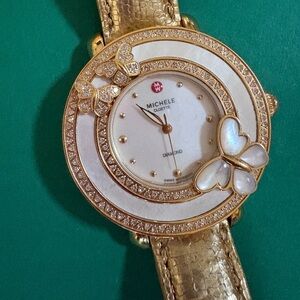 Michele gold Cloette butterfly watch Rare